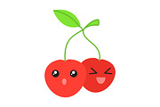 Cherries cute kawaii character