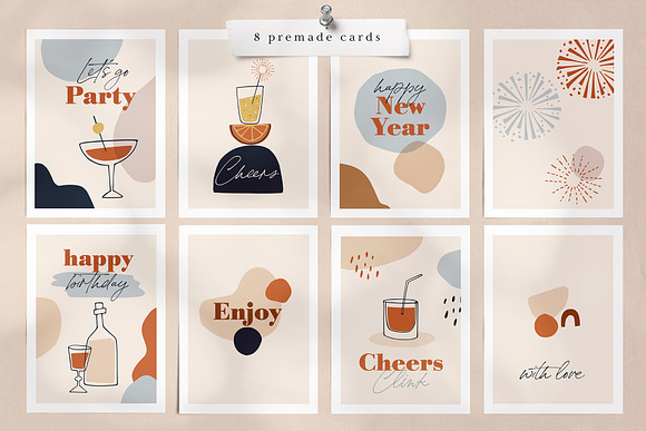 Abstract New Year's party set in Illustrations - product preview 3