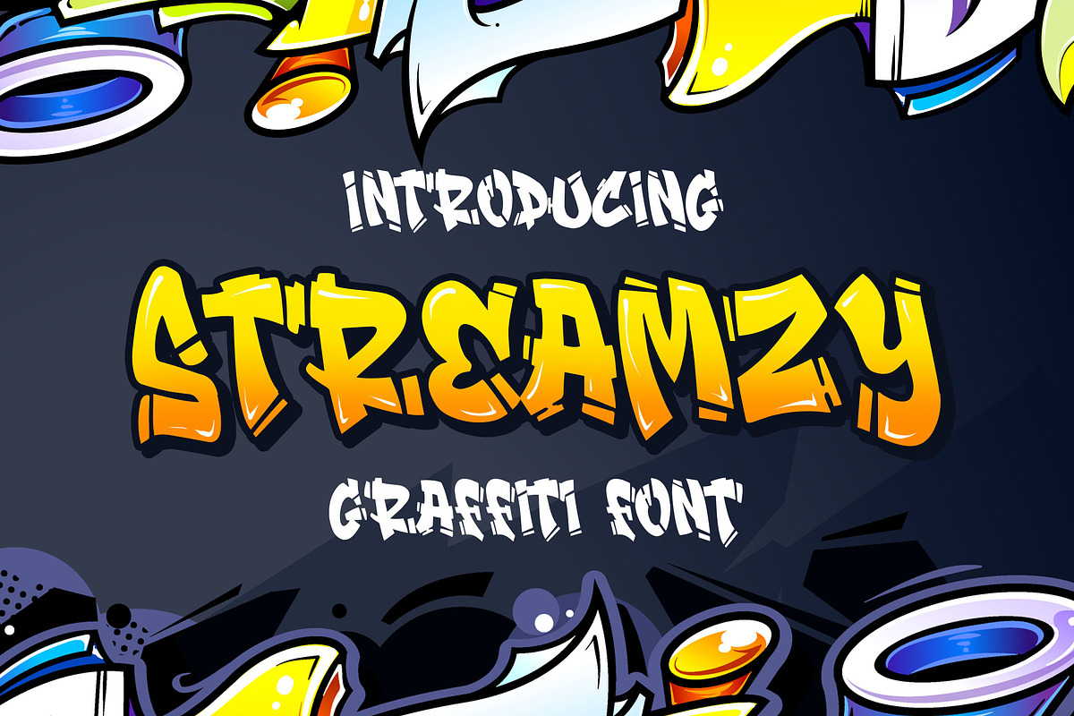 Streamzy Graffiti Font- INTRO SALE in Blackletter Fonts - product preview 8