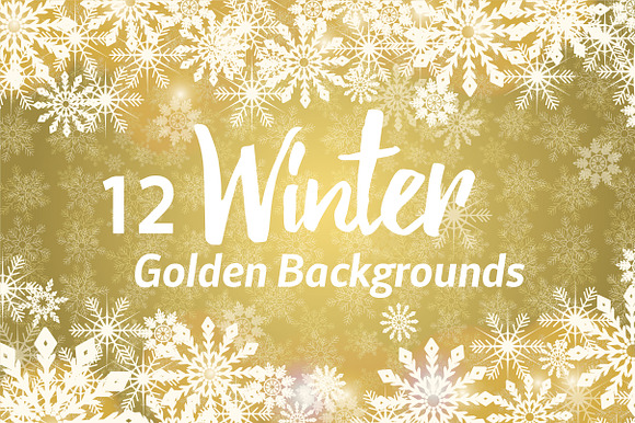 Winter Golden Backgrounds in Textures - product preview 1
