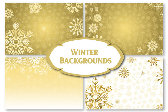 Winter Golden Backgrounds in Textures - product preview 3