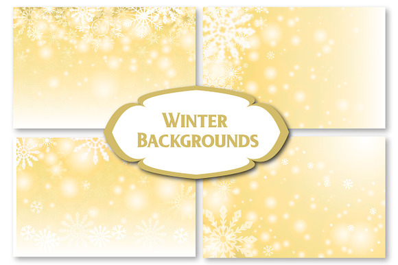 Winter Golden Backgrounds in Textures - product preview 4