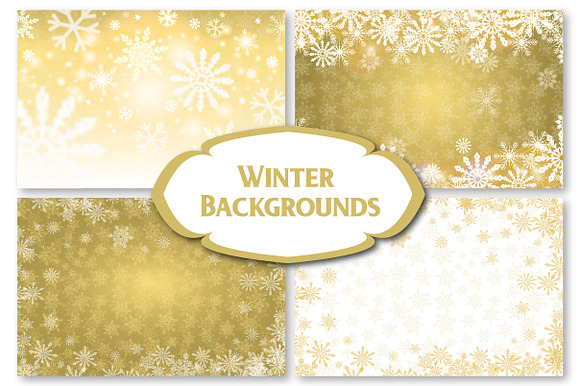 Winter Golden Backgrounds in Textures - product preview 5