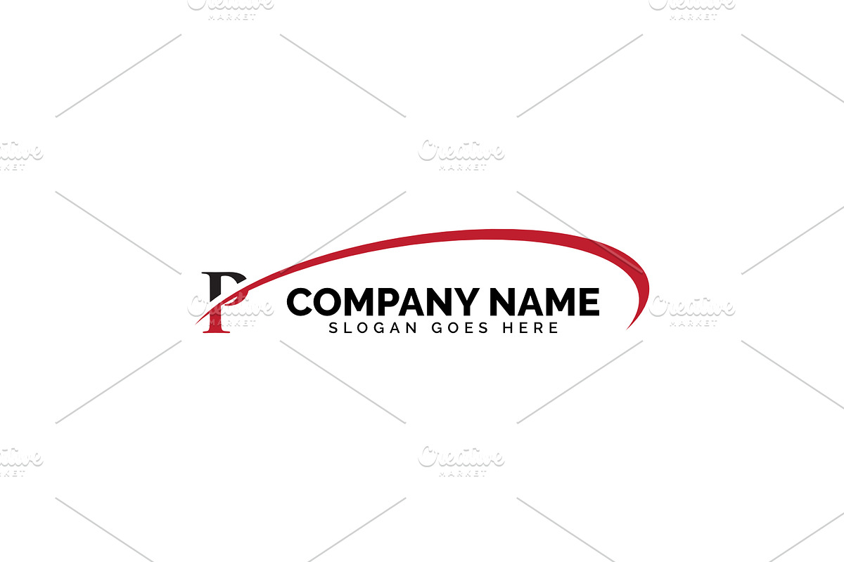 p letter swoosh logo in Logo Templates - product preview 8