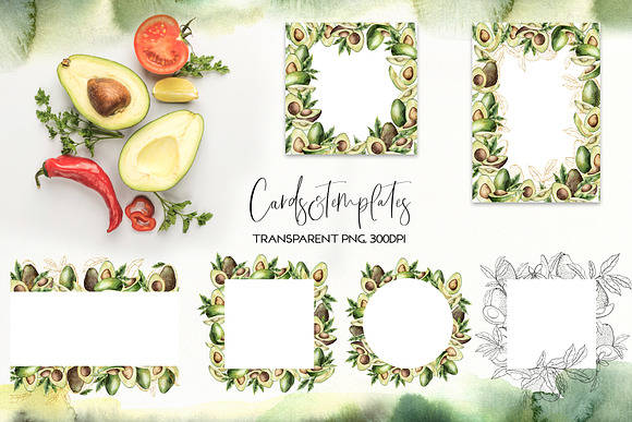 Avocado. Graphic collection in Illustrations - product preview 5
