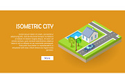 Isometric City Vector Web Banner