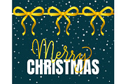 Merry Christmas Greeting Banner with