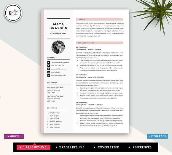 Professional Resume CV Template in Resume Templates - product preview 1
