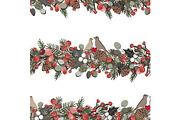 Christmas seamless pattern with fir