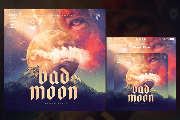 Bad Moon Album Cover Art in Social Media Templates - product preview 1