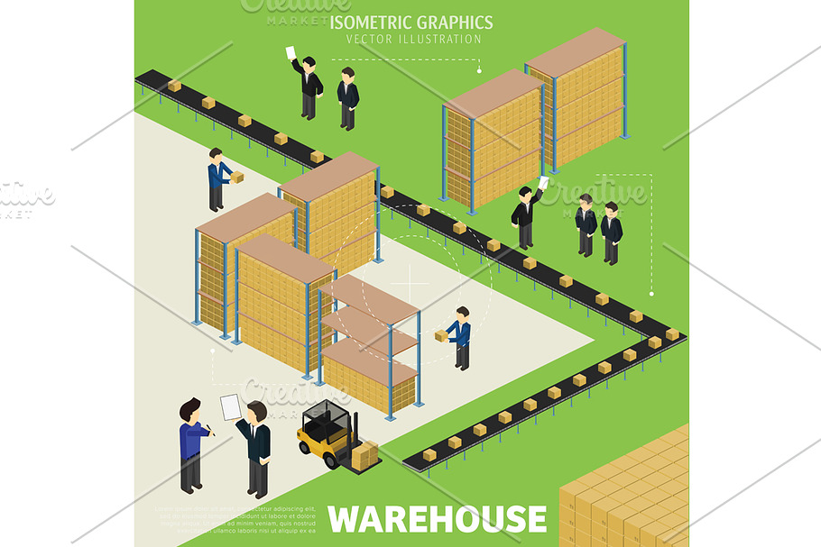 Warehousing process infographics