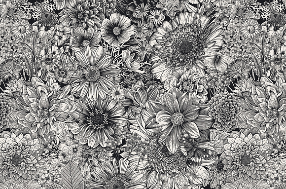 Autumn Garden. B&W in Illustrations - product preview 7