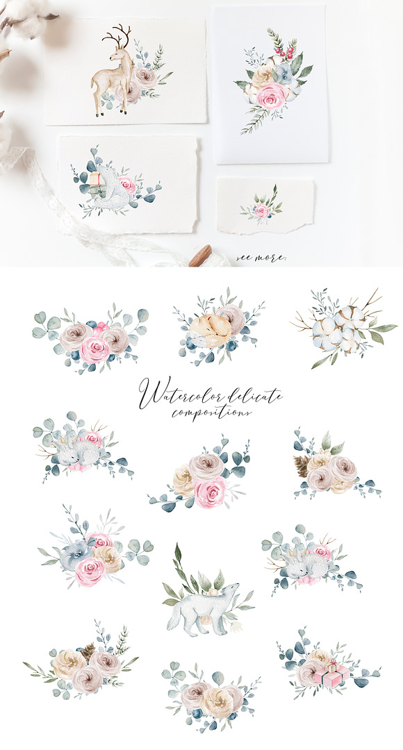 The winter day Watercolor Set in Illustrations - product preview 1