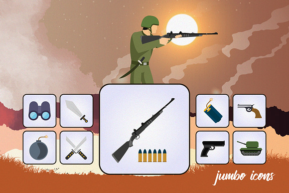 Flat Icons Gaming Weapons Pack V2 in Icons - product preview 1
