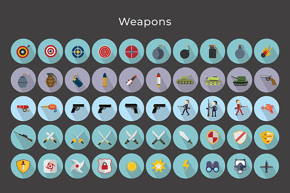 Flat Icons Gaming Weapons Pack V2 in Icons - product preview 4
