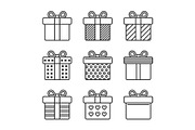 Gift Box Icons Set on White