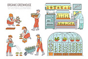Organic greenhouse with farmers