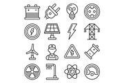 Energy Electricity Icons Set on
