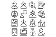 Headhunting Related Icons Set on