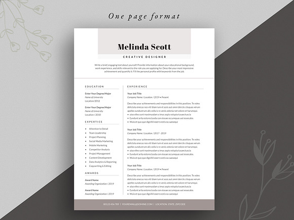 Resume Template Word and InDesign in Letter Templates - product preview 1