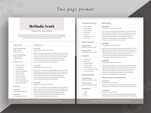 Resume Template Word and InDesign in Letter Templates - product preview 2