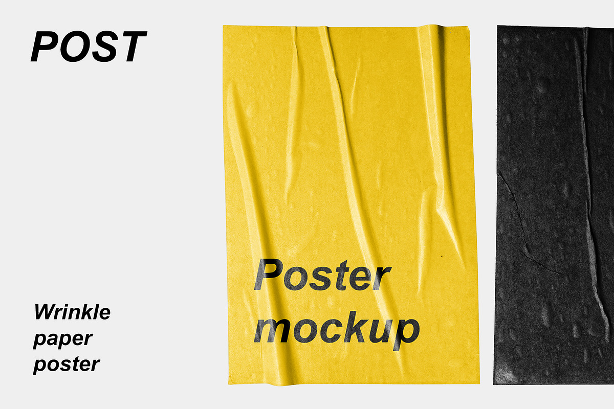 POST - Poster Wrinkle Mockup in Textures - product preview 8