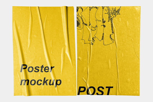 POST - Poster Wrinkle Mockup in Textures - product preview 4