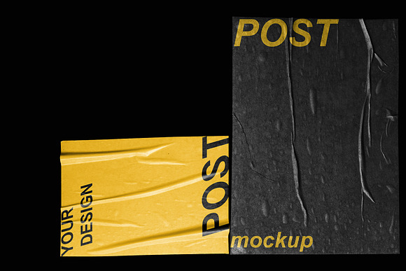 POST - Poster Wrinkle Mockup in Textures - product preview 5