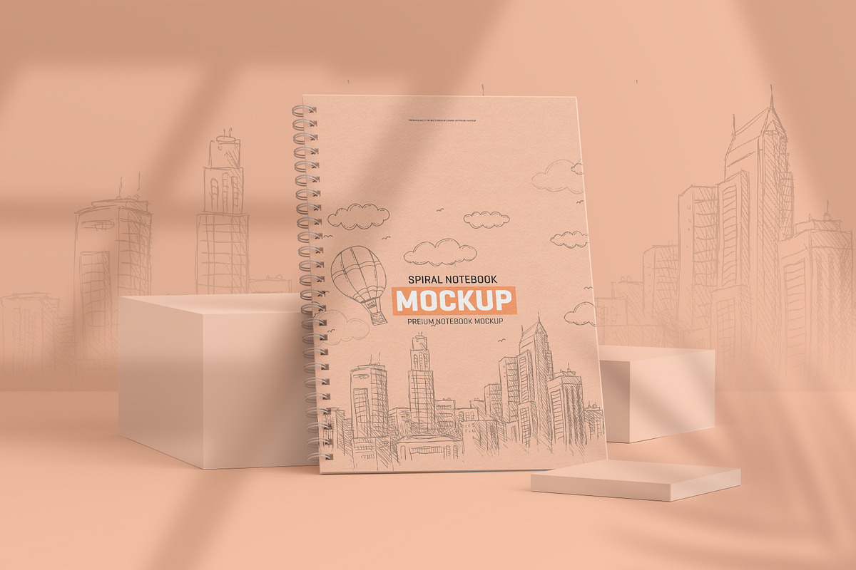 Spiral Notebook Mockup in Print Mockups - product preview 8