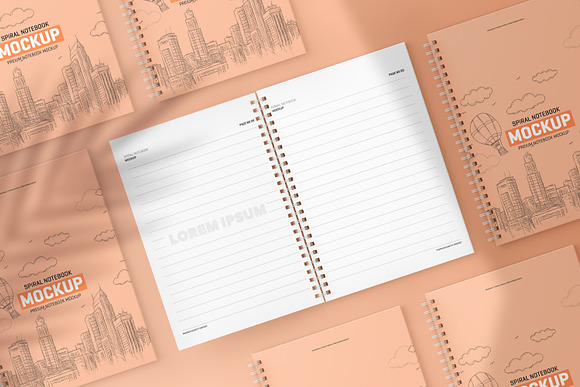 Spiral Notebook Mockup in Print Mockups - product preview 3