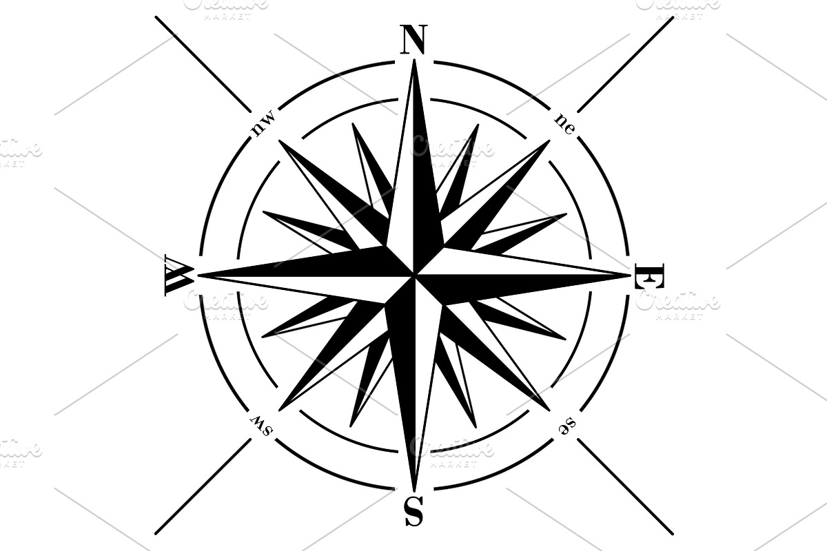 Vector Compass Rose (Wind Rose) in Objects - product preview 8