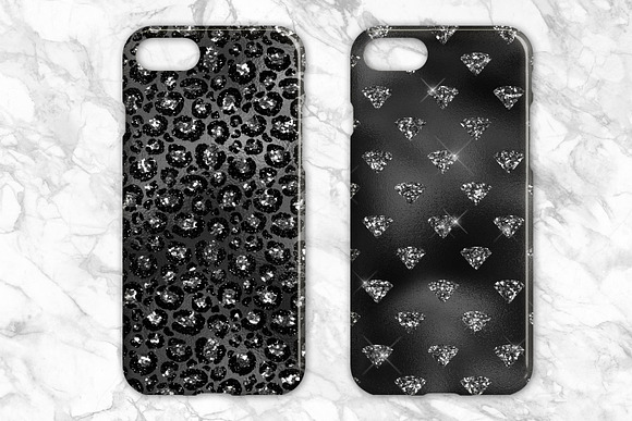 Black and Silver Glam Textures in Patterns - product preview 3