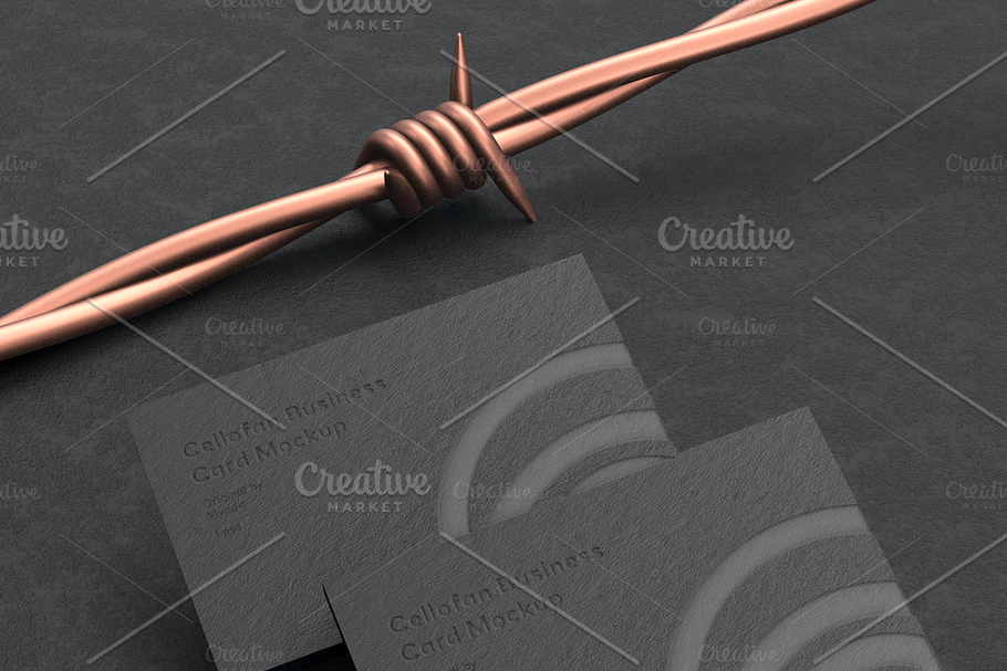 Business Card Barbed wire Mockup (.p in Business Card Templates