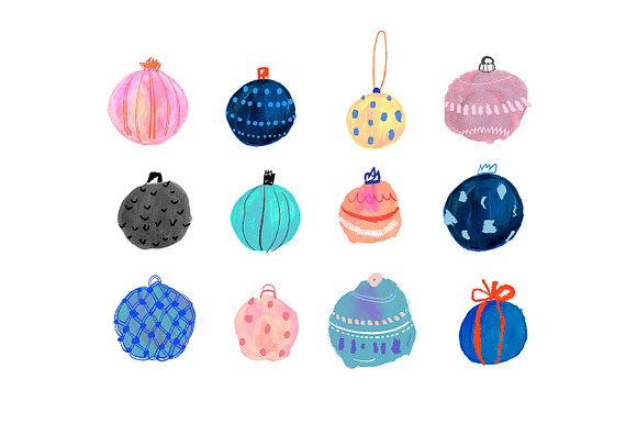 Christmas decorative set in Illustrations - product preview 2