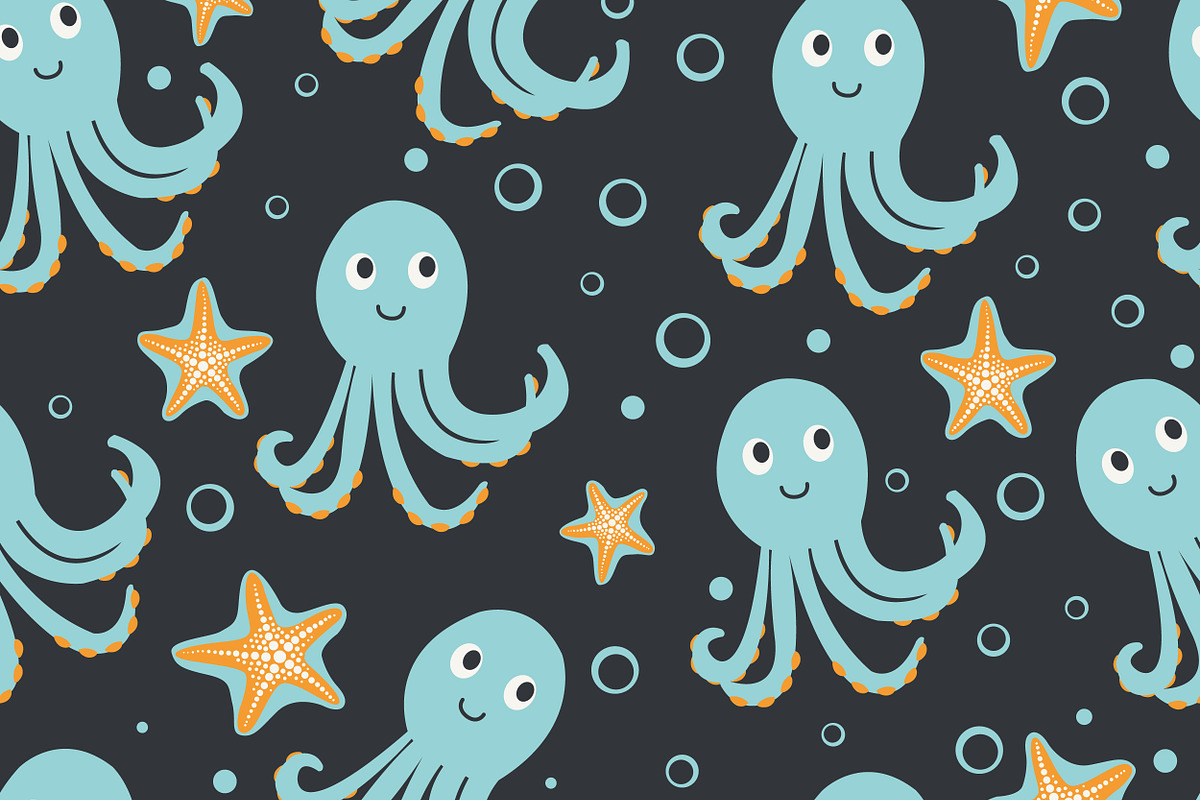 Boy Octopus Seamless Pattern in Patterns - product preview 8