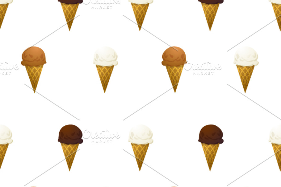 Ice cream cone on white pattern in Patterns - product preview 8