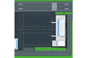 Airport Top View Vector Concept in