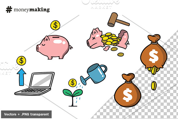 Money Making - Financial Vectors in Illustrations - product preview 2