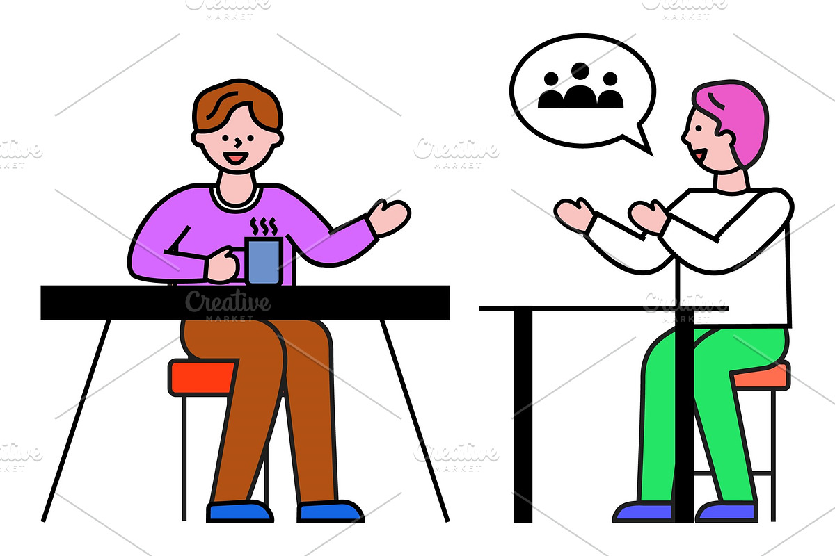 Business Meeting of Worker, Boss and in Illustrations - product preview 8