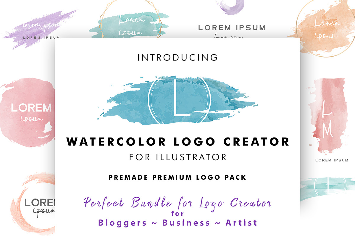 Watercolor Logo Creator Pack in Logo Templates - product preview 8