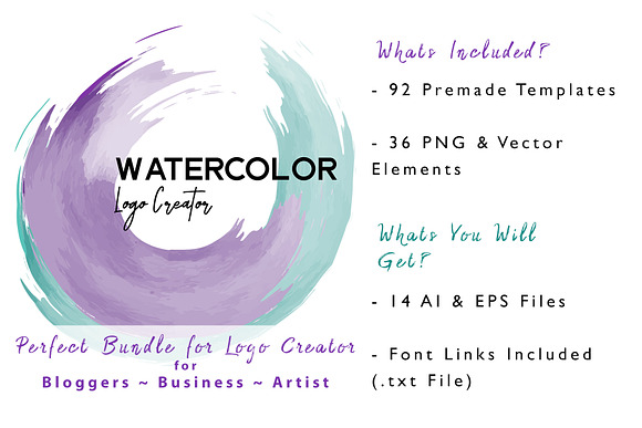 Watercolor Logo Creator Pack in Logo Templates - product preview 5