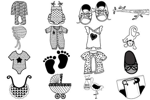 Baby Items Doodles AI EPS PNG in Illustrations - product preview 2