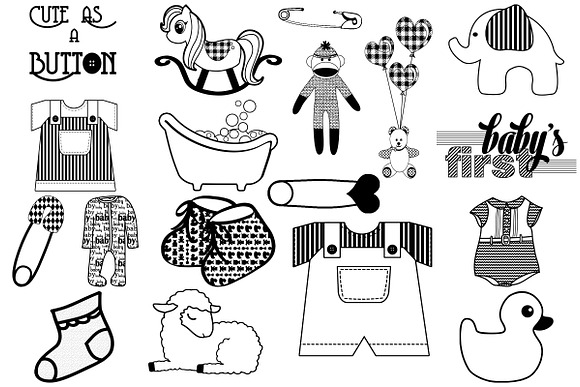 Baby Items Doodles AI EPS PNG in Illustrations - product preview 3