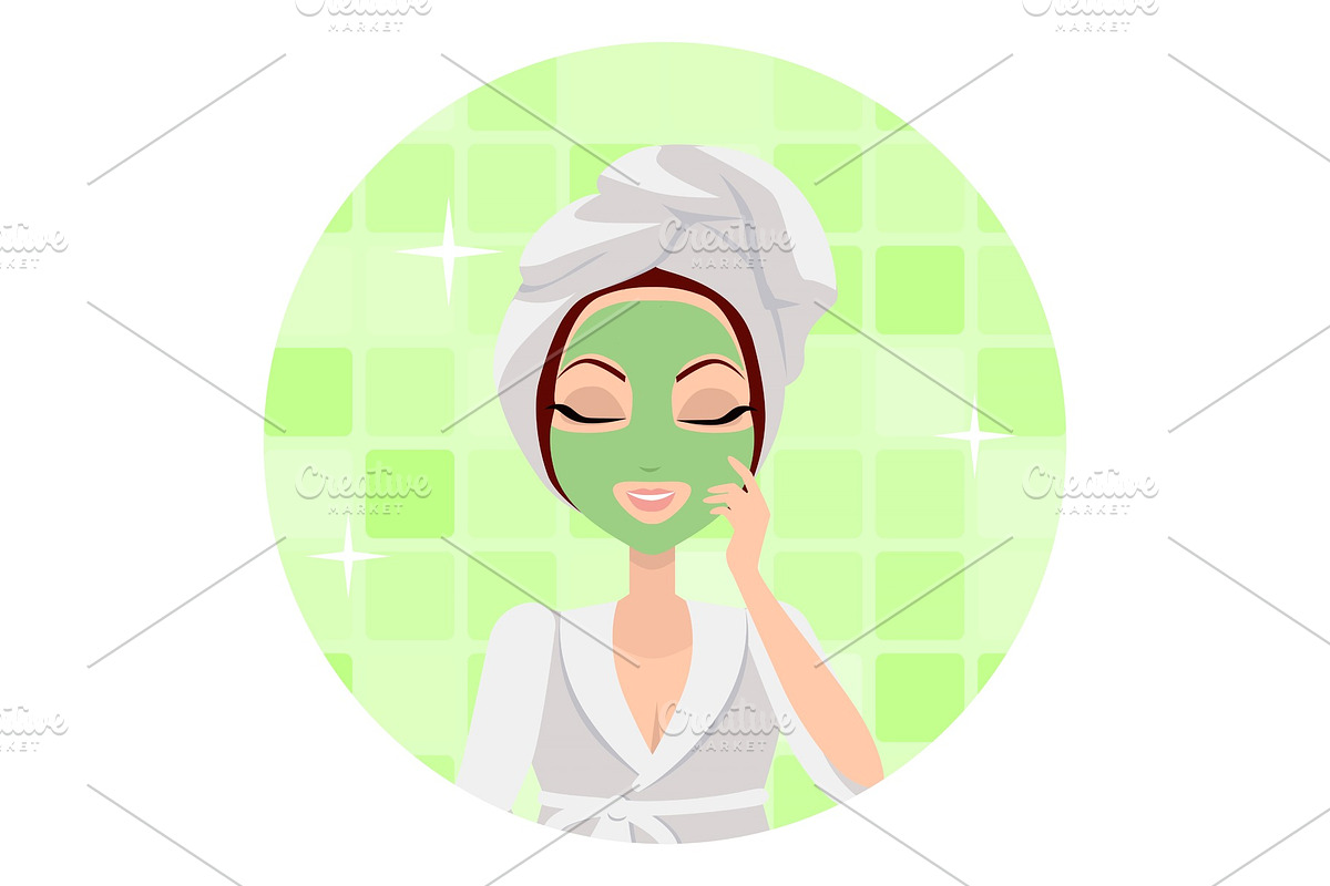 Scrubbing. Girl Applying a Face in Illustrations - product preview 8