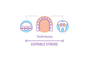 Tooth braces concept icon