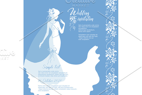 Couple, bride, groom, wedding card in Card Templates - product preview 1
