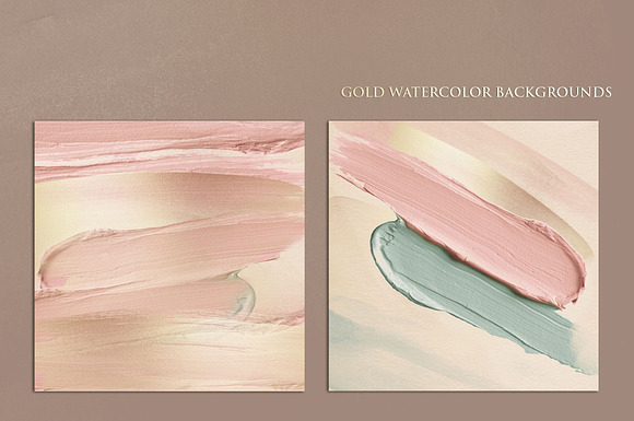 Rose Gold Watercolor Brush Strokes in Textures - product preview 2