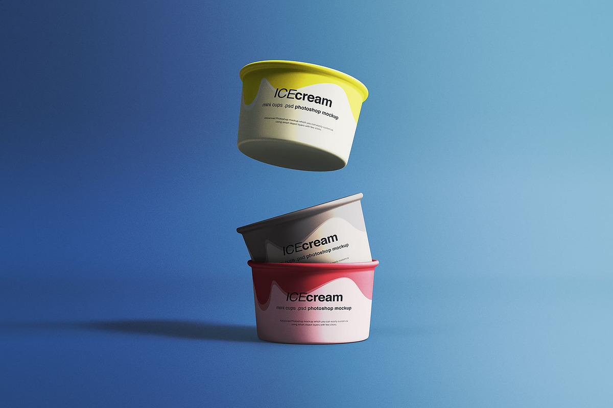 Ice Cream Cups Mockup in Product Mockups - product preview 8