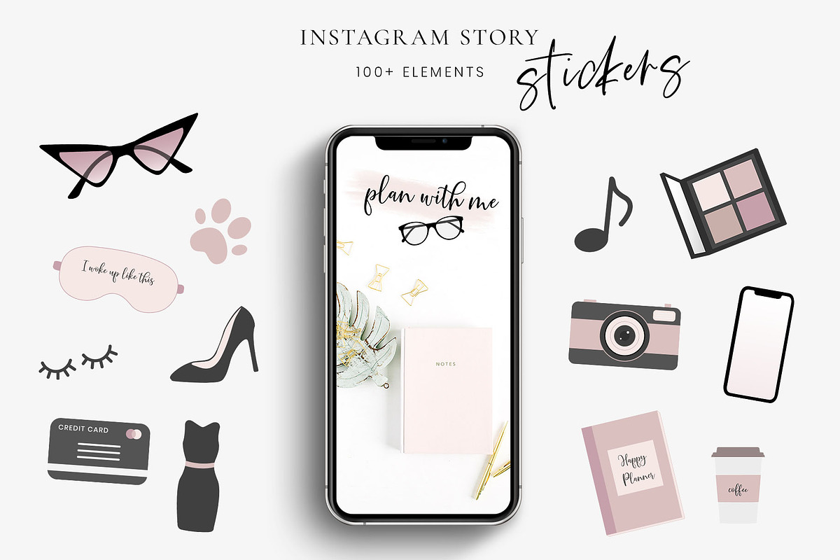 Instagram story sticker pack in Illustrations - product preview 8