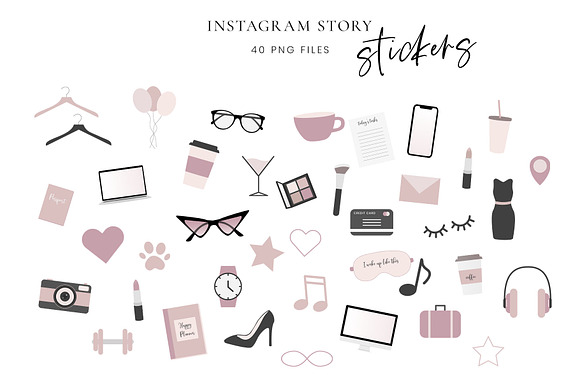 Instagram story sticker pack in Illustrations - product preview 1